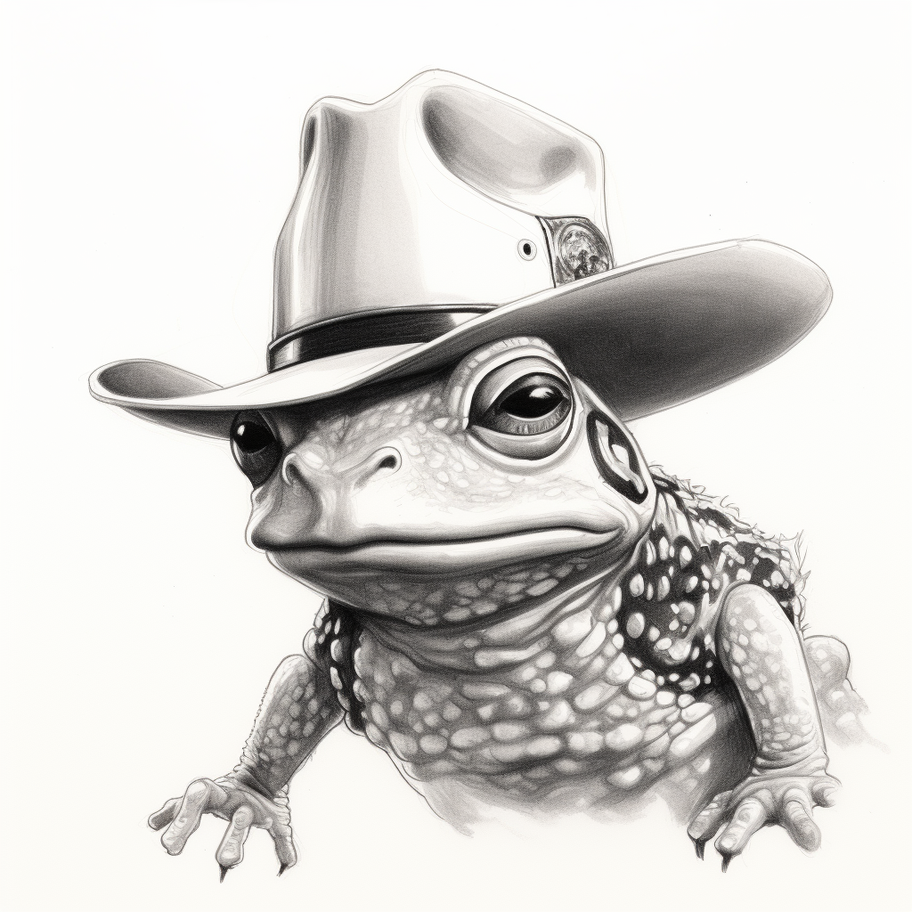 Cute frog wearing sheriff's cowboy hat