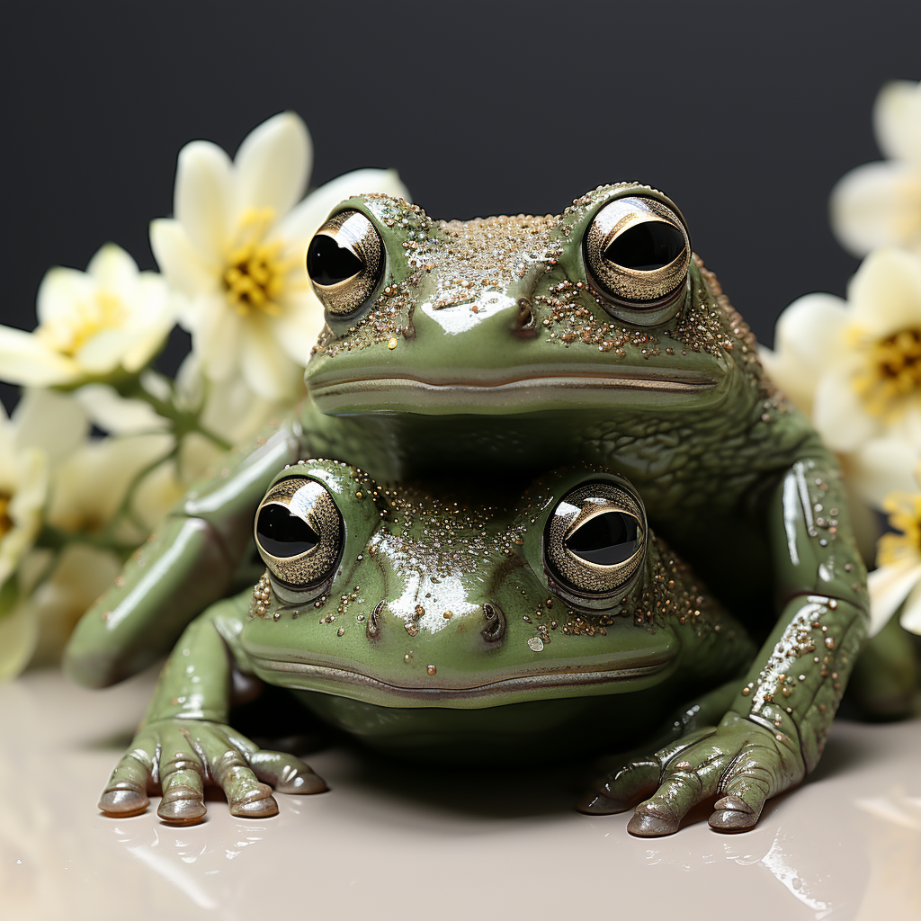 Frogs with eye makeup