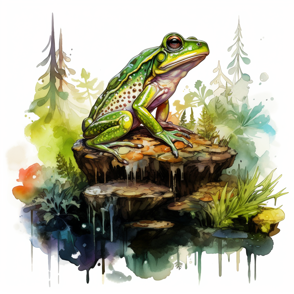 Vibrant frog in the forest