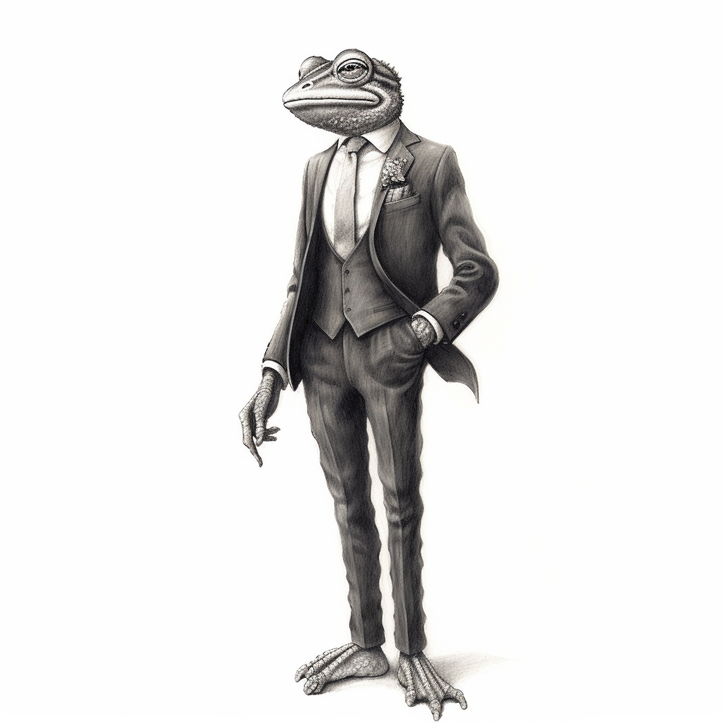 Stylish frog in a suit