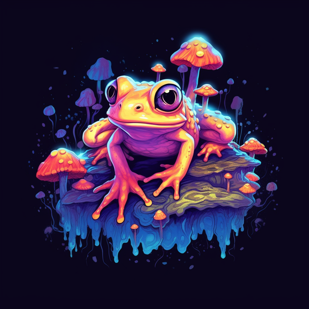 Illustration of frog with magic tshirt design