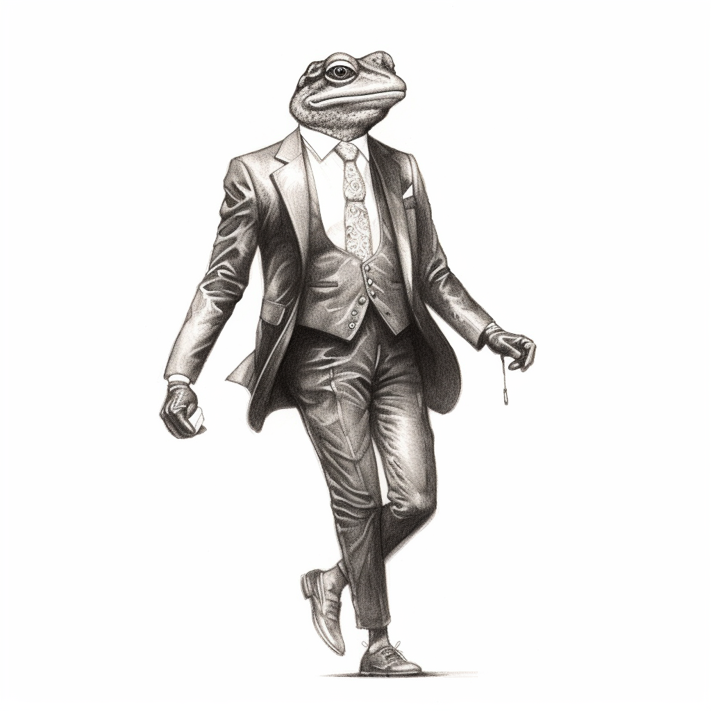 Frog wearing a stylish suit