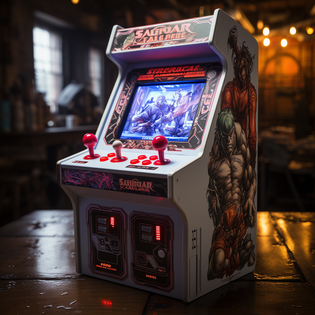 Front Arcade Machine with Street Fighter Characters