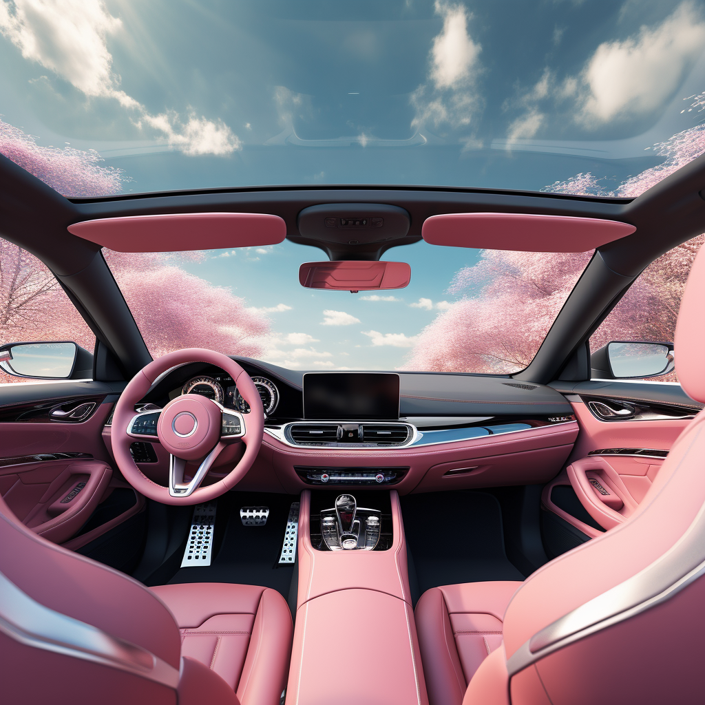 Close-up View of Convertible Windshield Interior