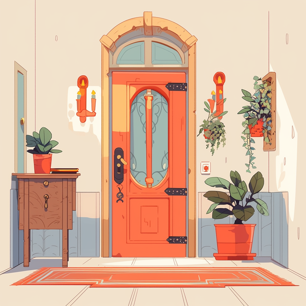 Front Door House Flat Design