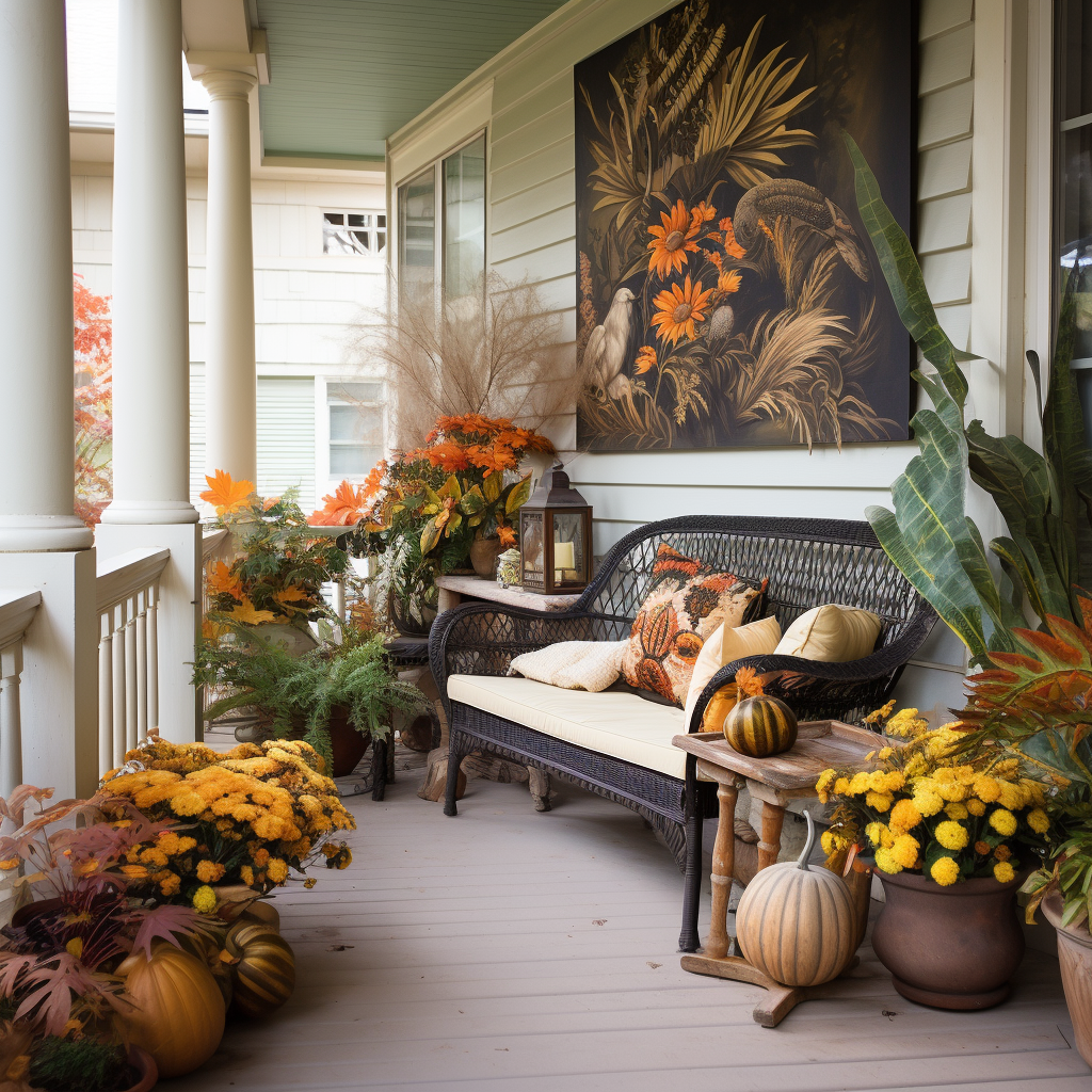 Front porch thanksgiving garden decor