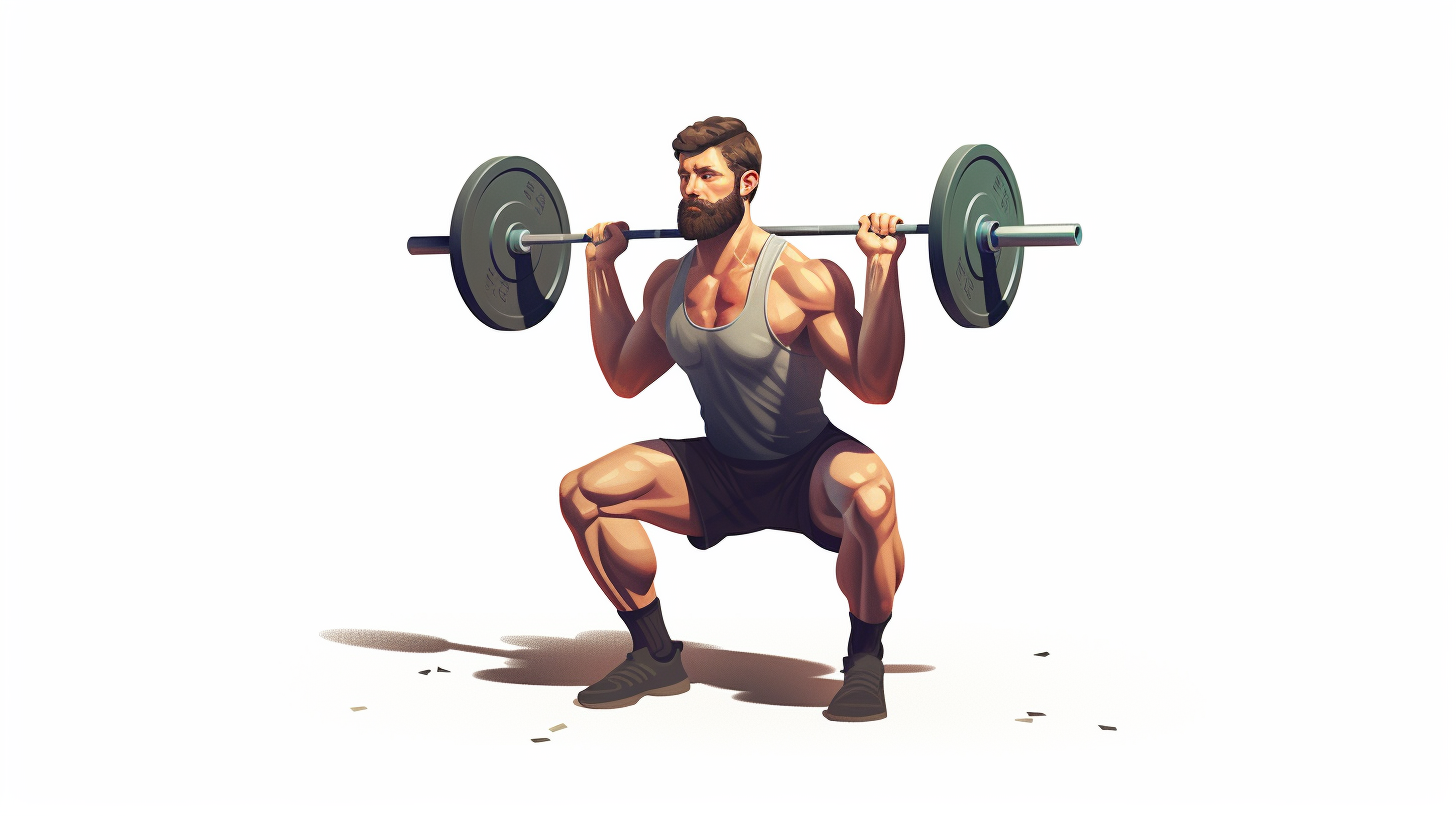 Man doing front squat