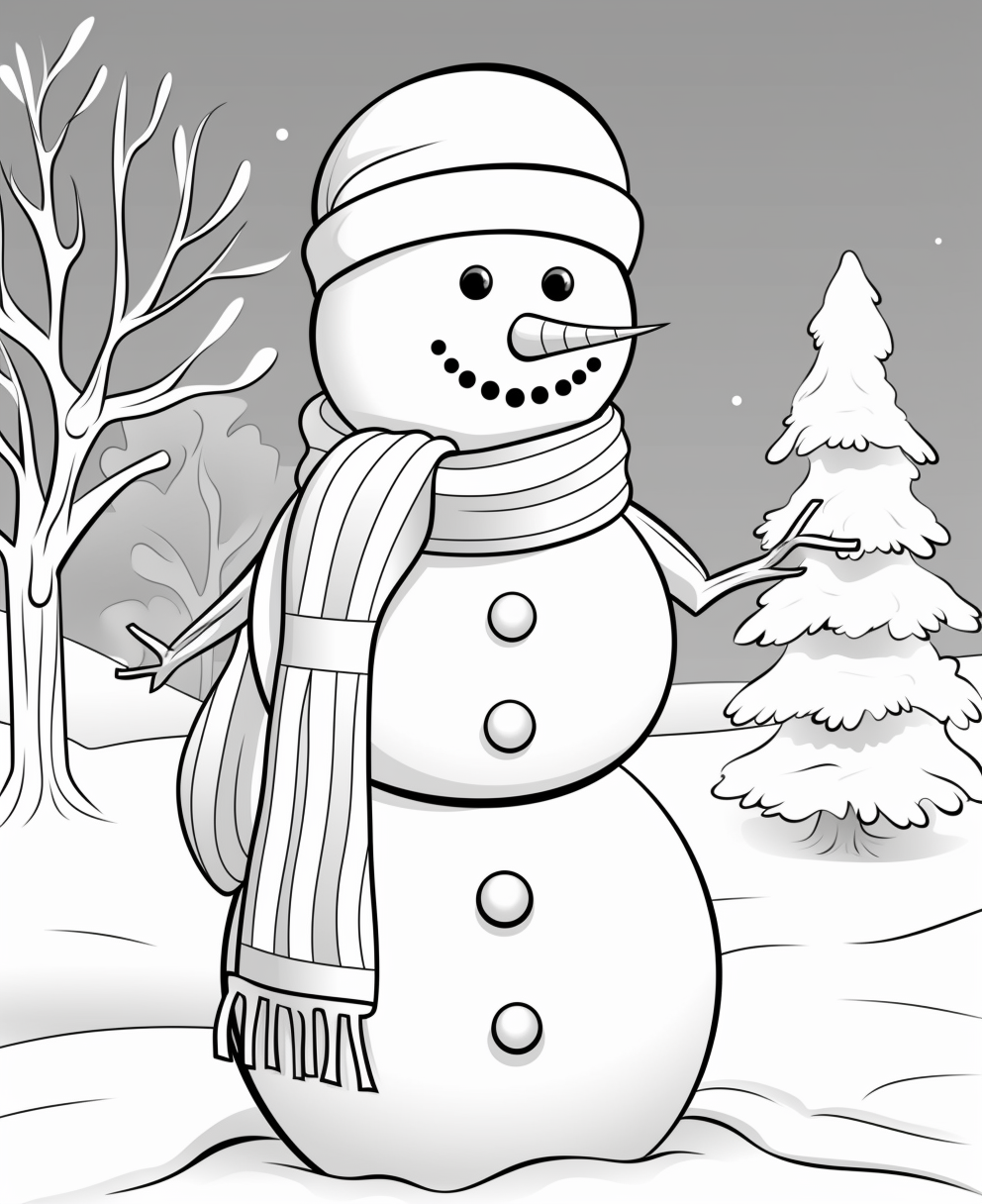 Frosty the Snowman with Scarf and Carrot Nose