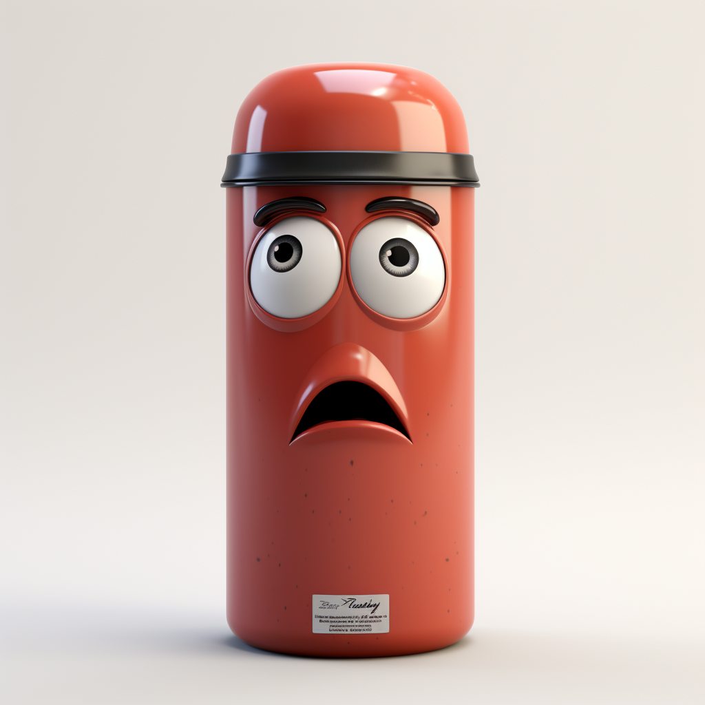 Frowning male head made of Stanley Thermos