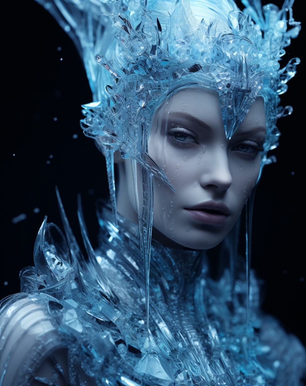 Ultra Realistic Frozen Bionic Queen made of Ice