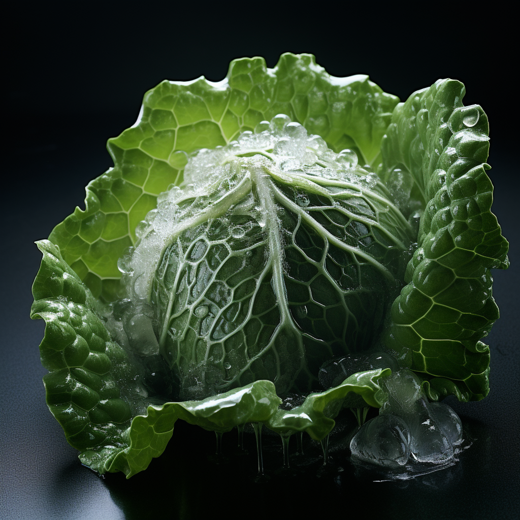 Fresh and Crispy Frozen Cabbage Leaf