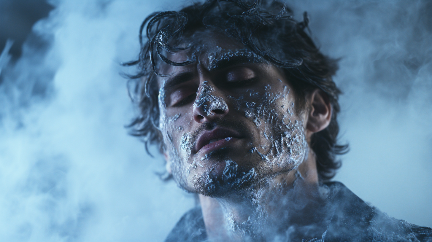 Image of a Frozen Crystalized Man