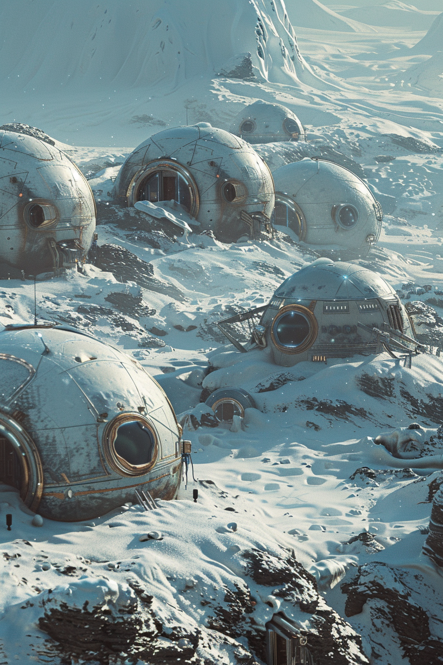 Frozen Ice Planet Domes Habitat