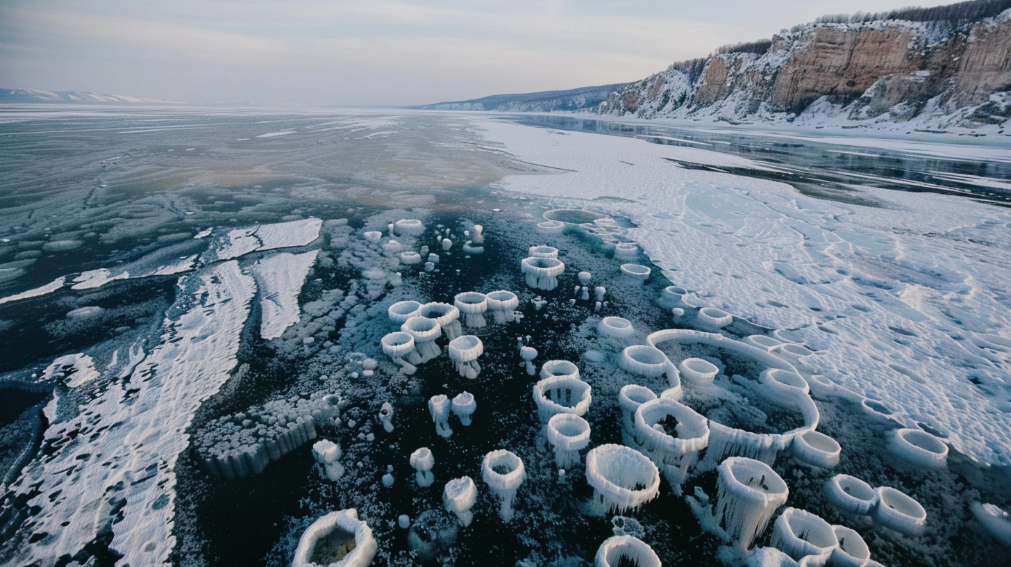 methane bubbles trapped lake baikal