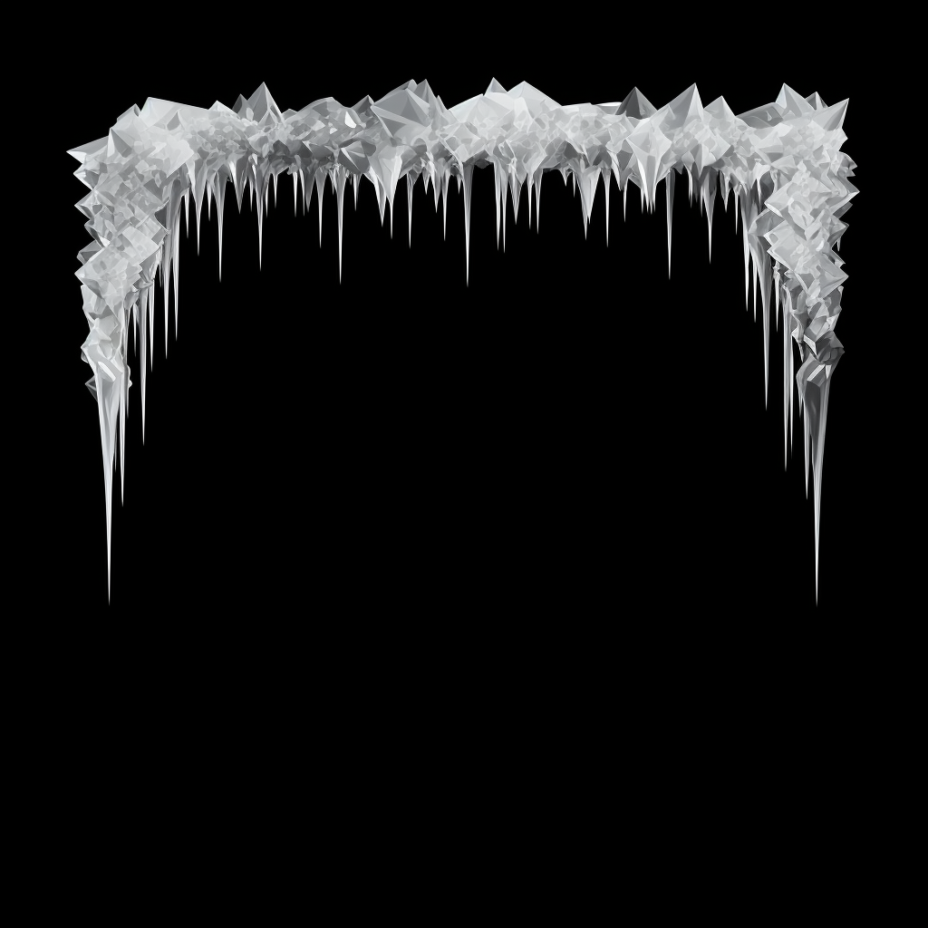 Vector illustration of frozen frame with icicles