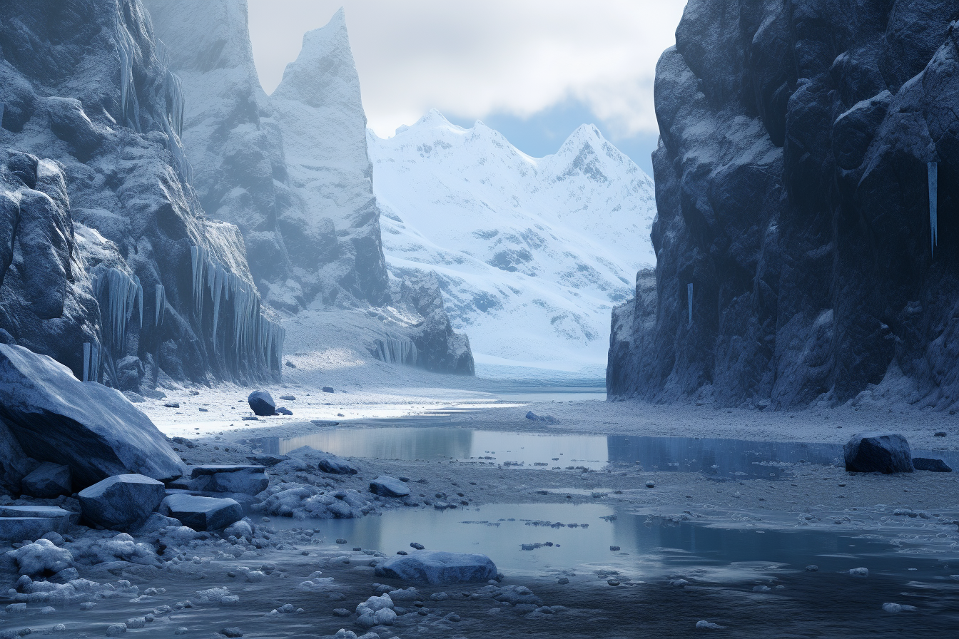 Fantastical Frozen Cove Painting