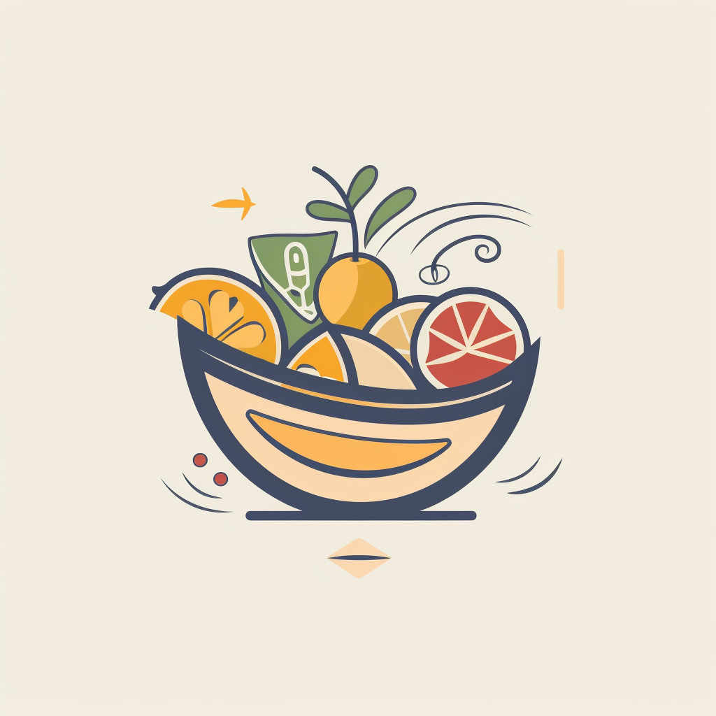 Fruit Bowl Outline Logo Design