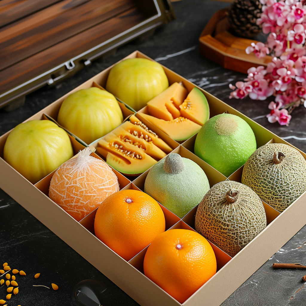 Fruit gift box with various fruits