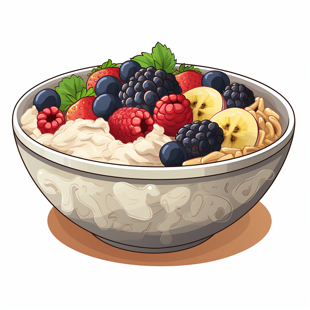 Fruit oatmeal with vibrant colors