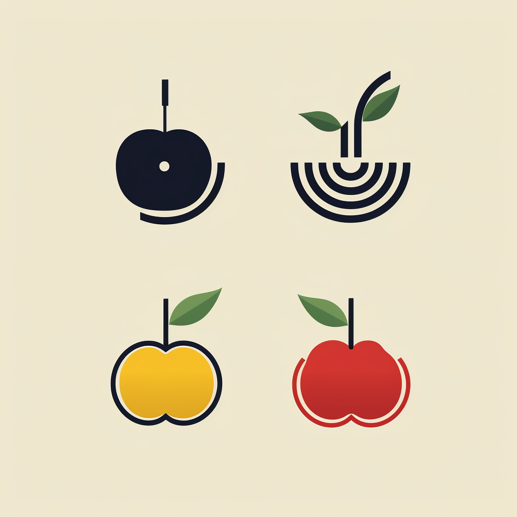 Minimalist fruit instruments logo