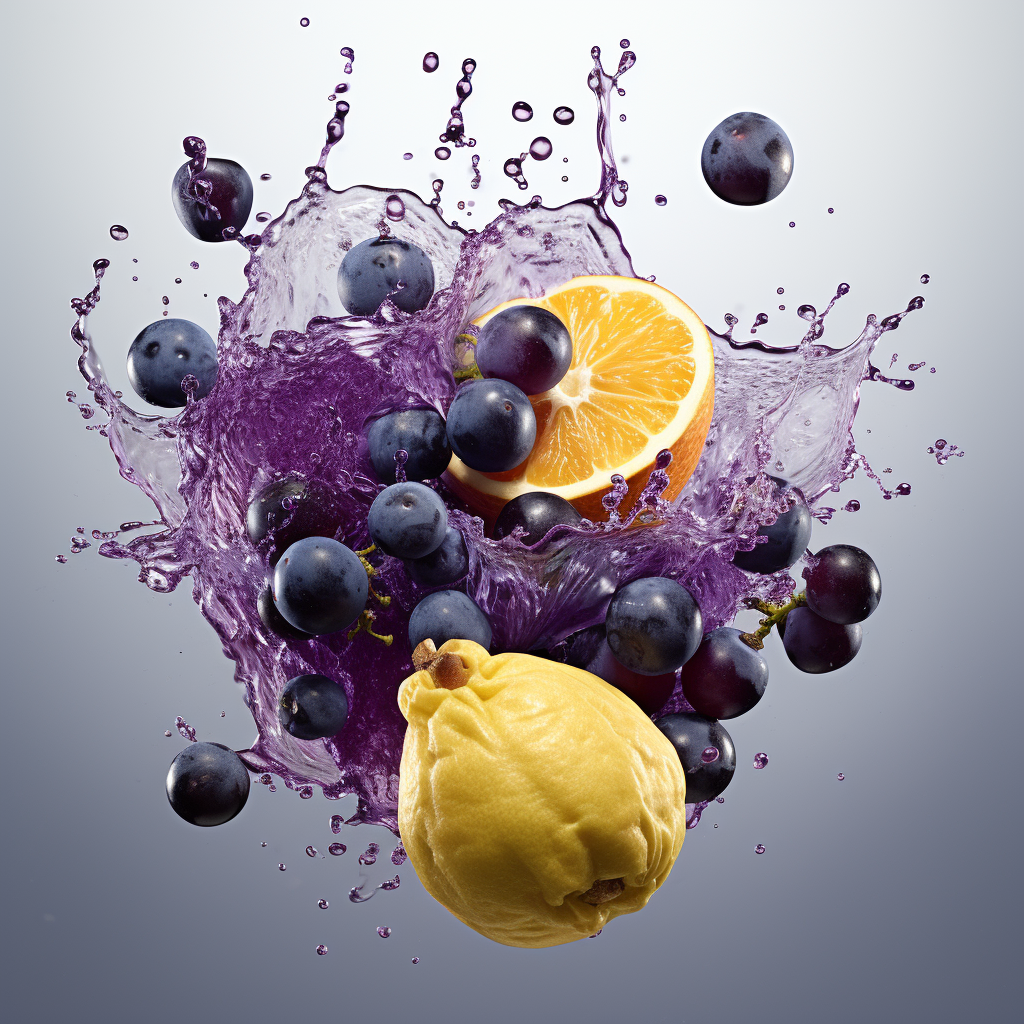 Vibrant Fruits Splashing in Minimal Style