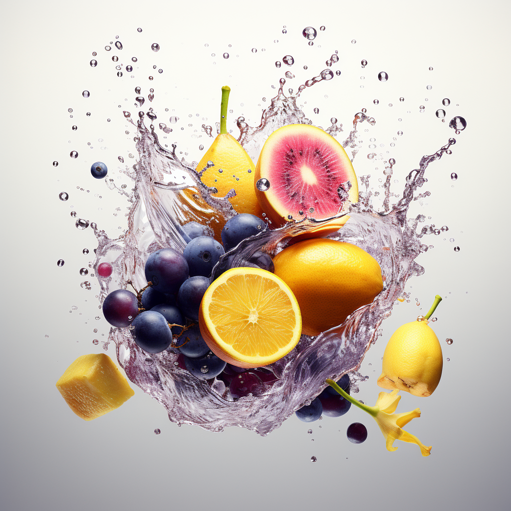 Colorful Fruit Splash in Minimal Style