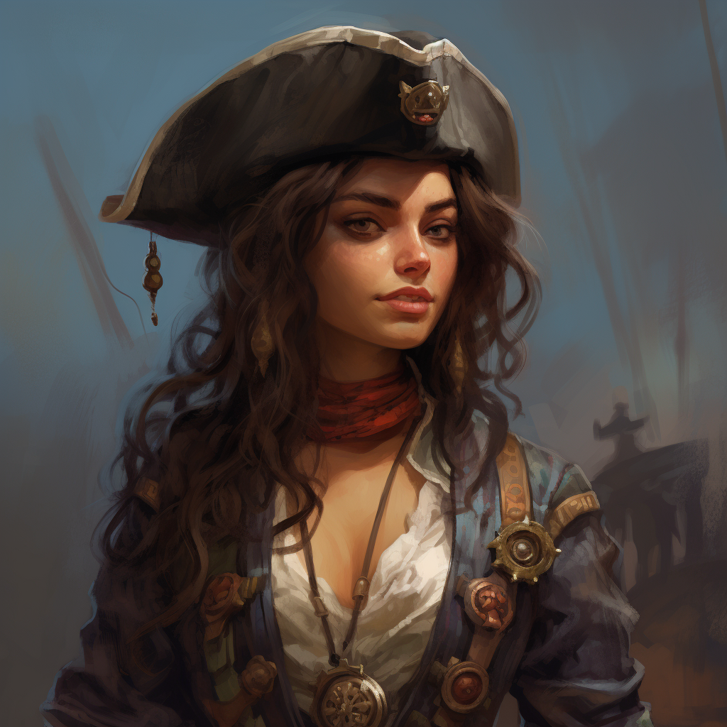 Frumpy pirate woman illustration