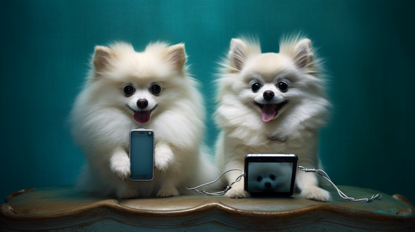 Pomeranian dogs frustrated with slow WiFi connection [Max 6 words]