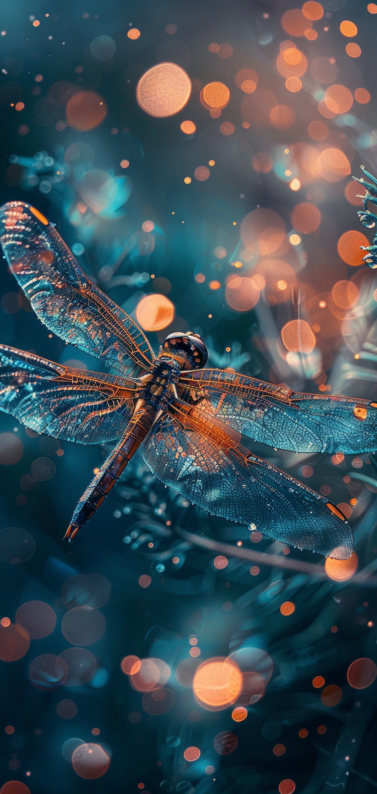 Dragonfly in cinematic macro shot