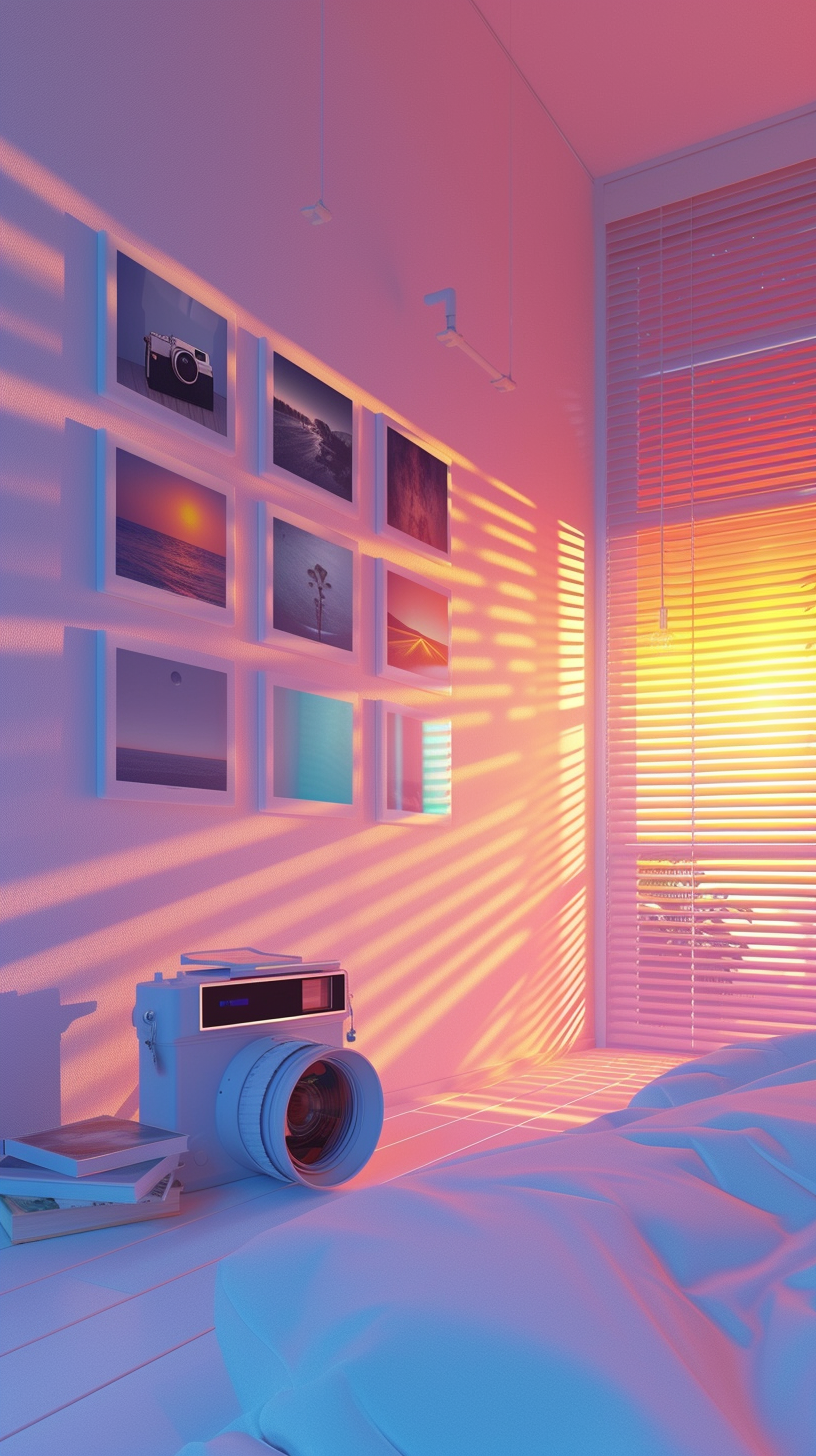 Fujifilm Instax Camera in Retro Room