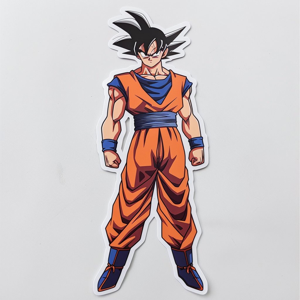 Goku sticker on white background