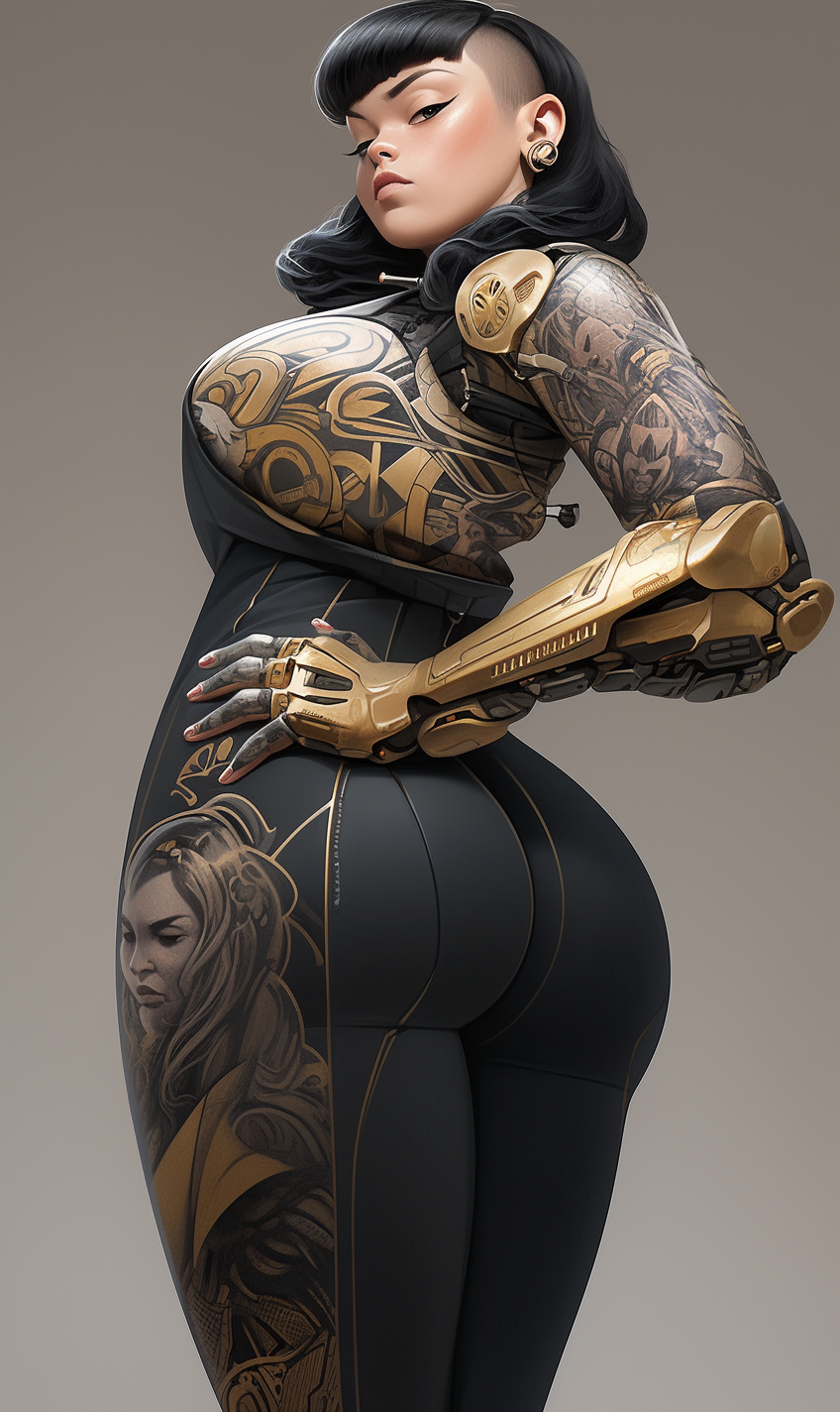 Tattooed Full-Fat Woman with Mecha