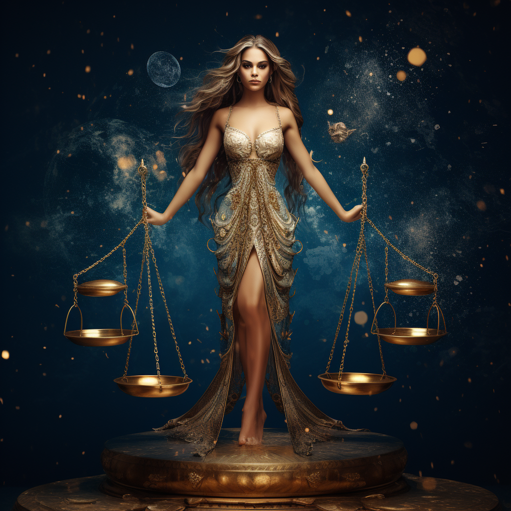 Full Moon in Libra - Golden Goddess with Scales