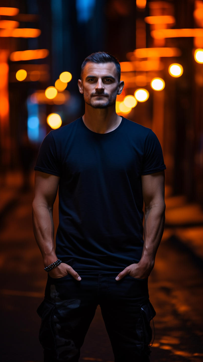 Fashionable man posing in urban setting