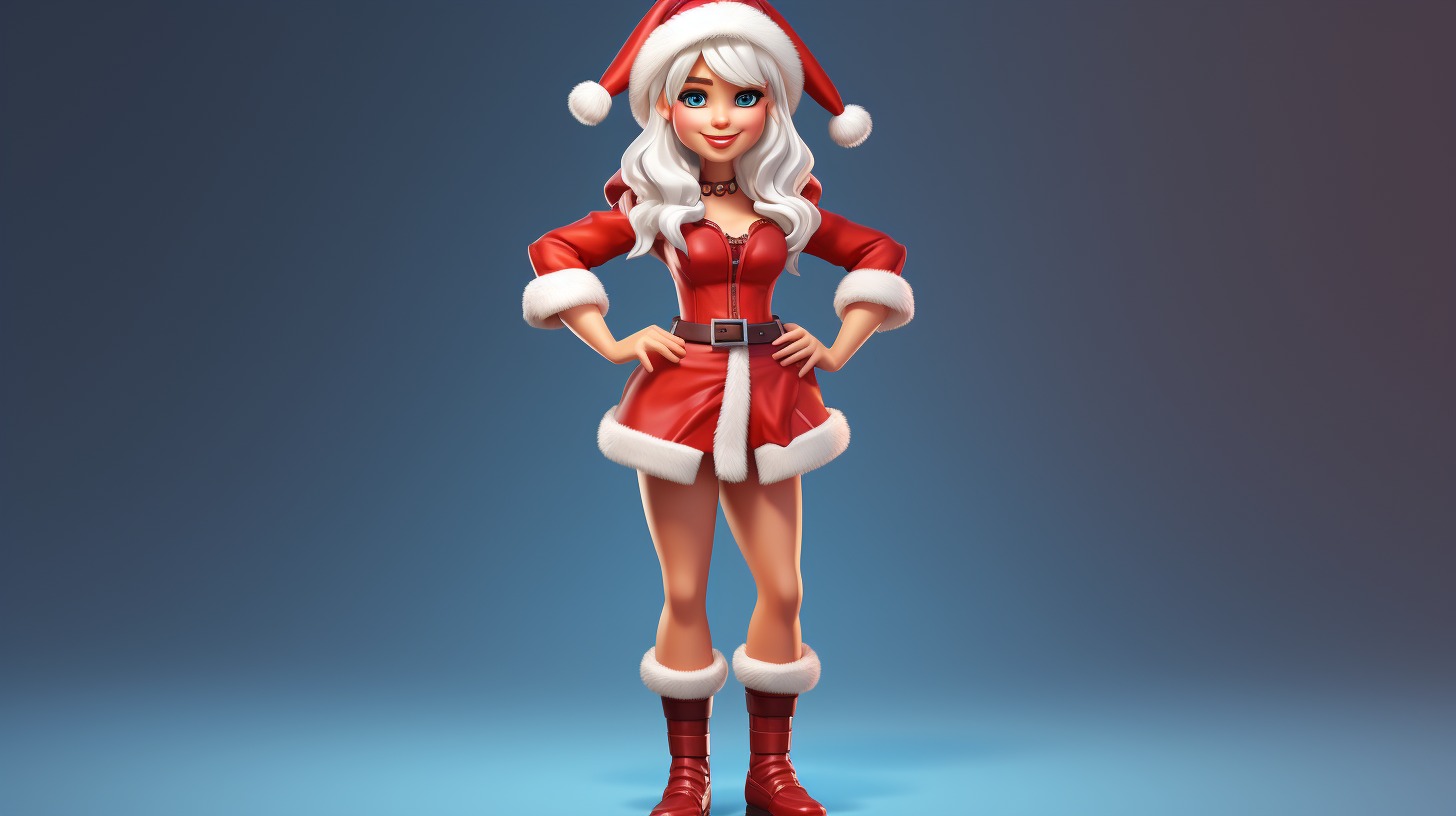 Joyful female in Santa costume