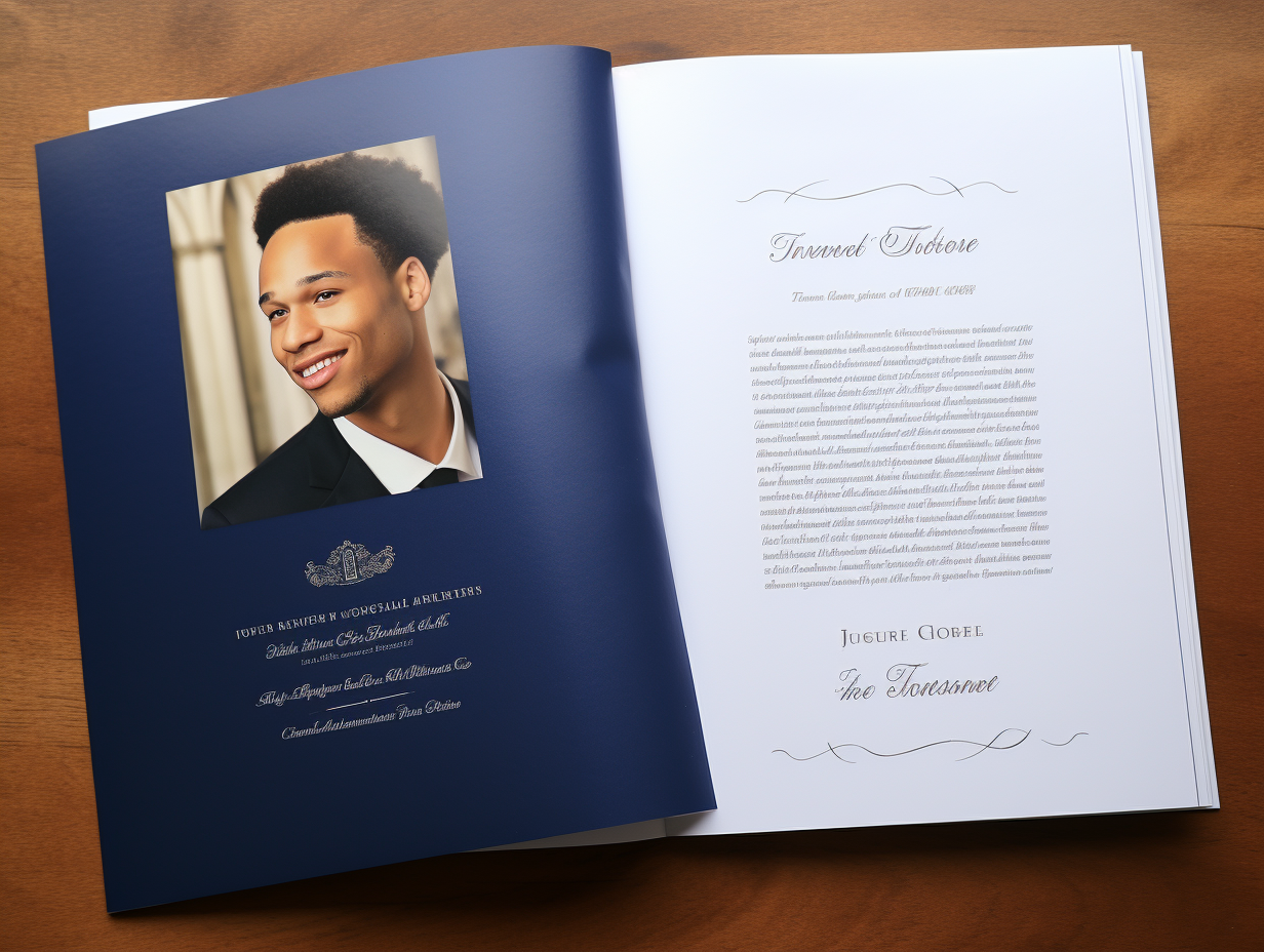 Biracial man in formal funeral program