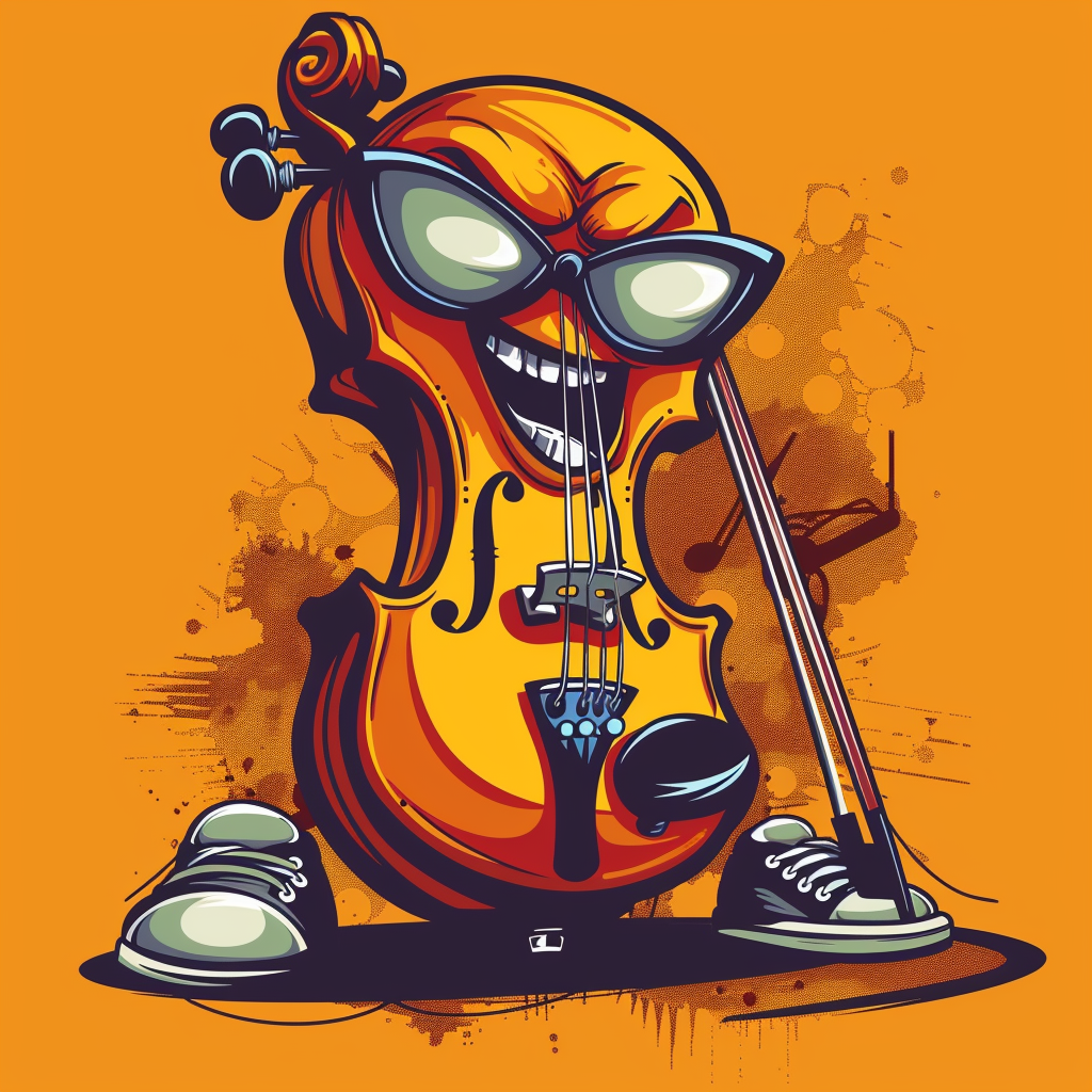 Funky Retro Violin Caricature