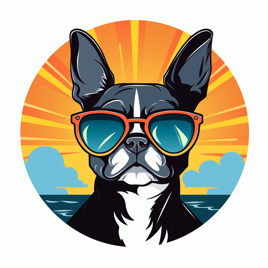 Cool Boston Terrier in Sunglasses