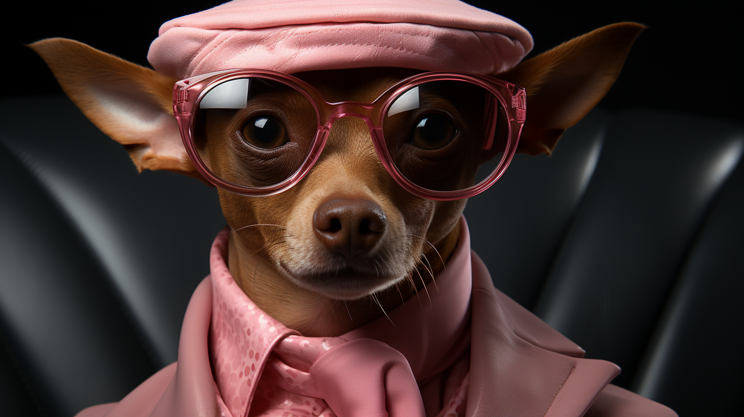 Stylish Miniature Pinscher in Funky Fashion Dress