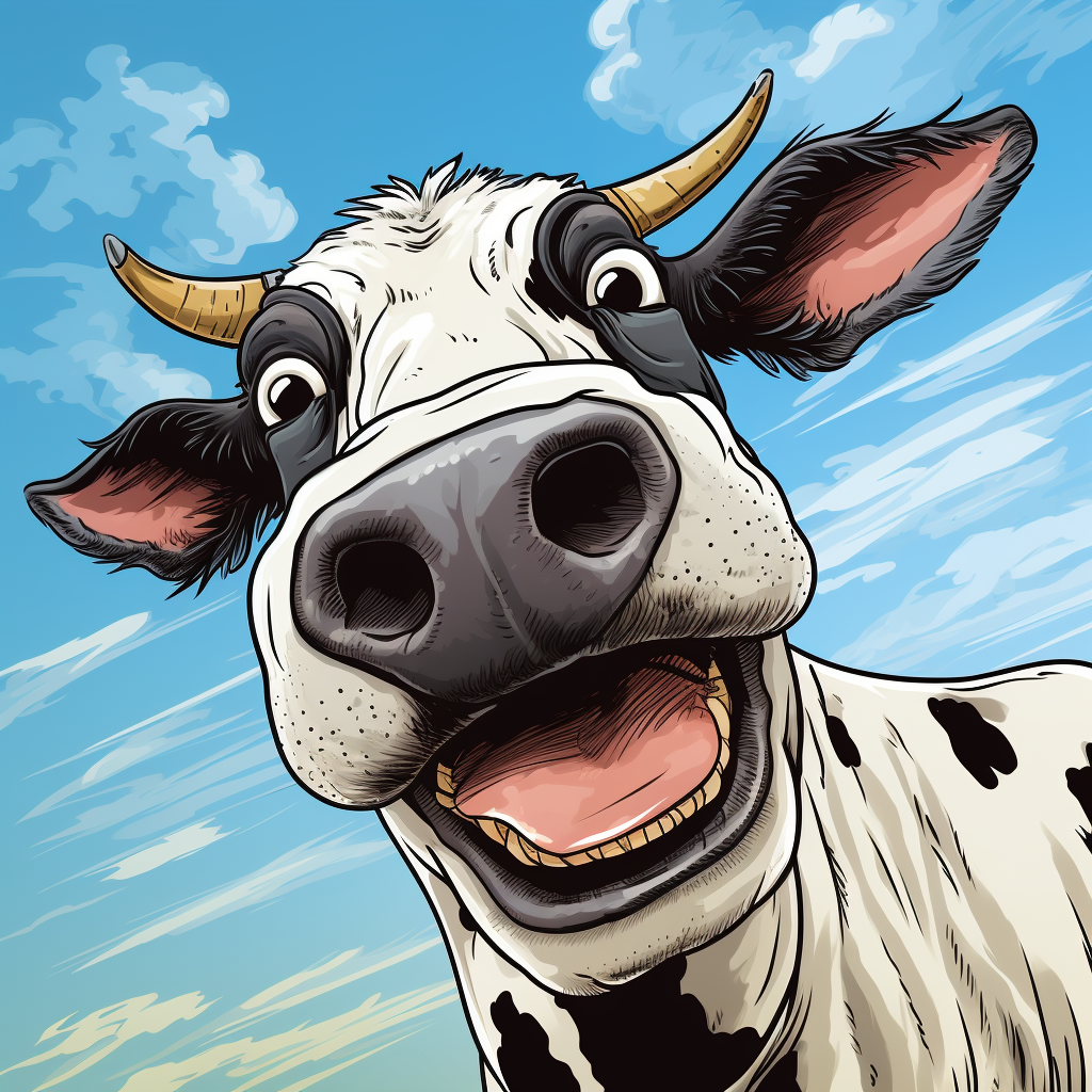 Funny cow cartoon image