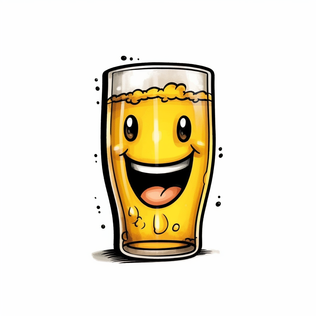 Funny beer smiley shirt illustration on white background