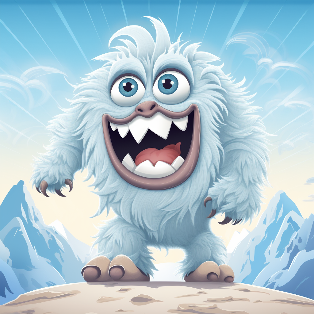 Cute and Funny Cartoon Yeti Monster