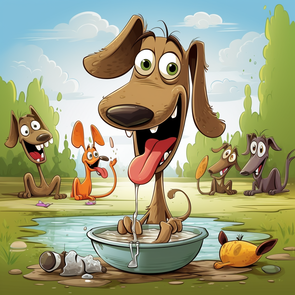 Funny dog cartoon illustration