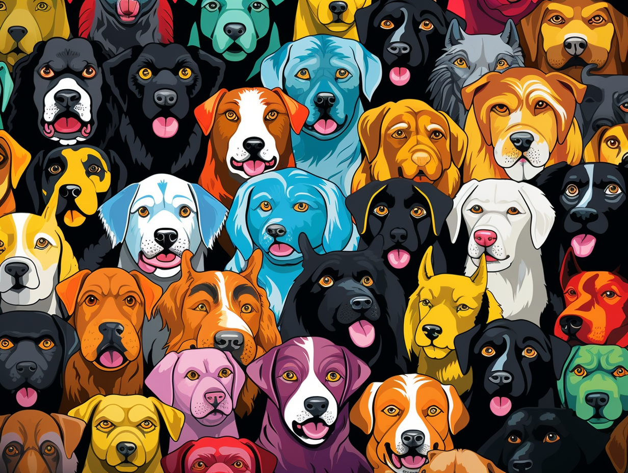 Funny Dogs Repeated Pattern Colorful