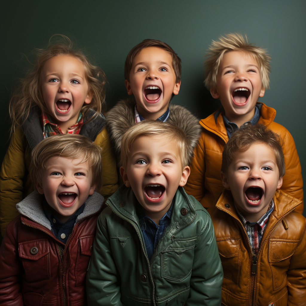 children making funny faces