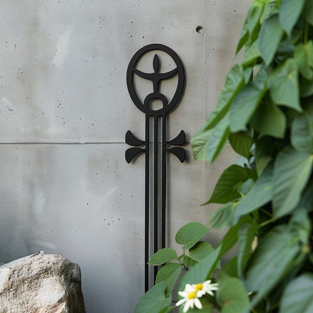 Minimalist metal garden stake design