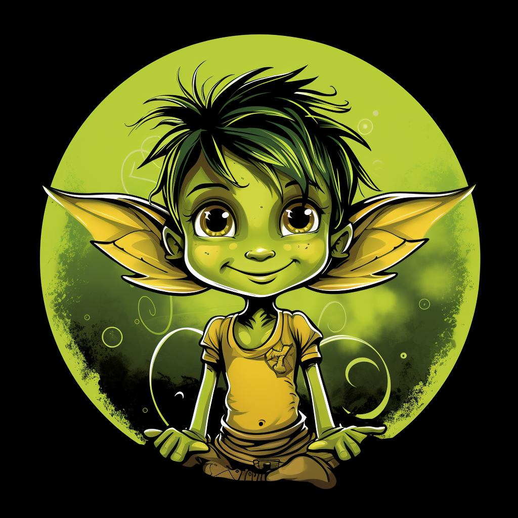 Funny green pixie fairy tshirt design