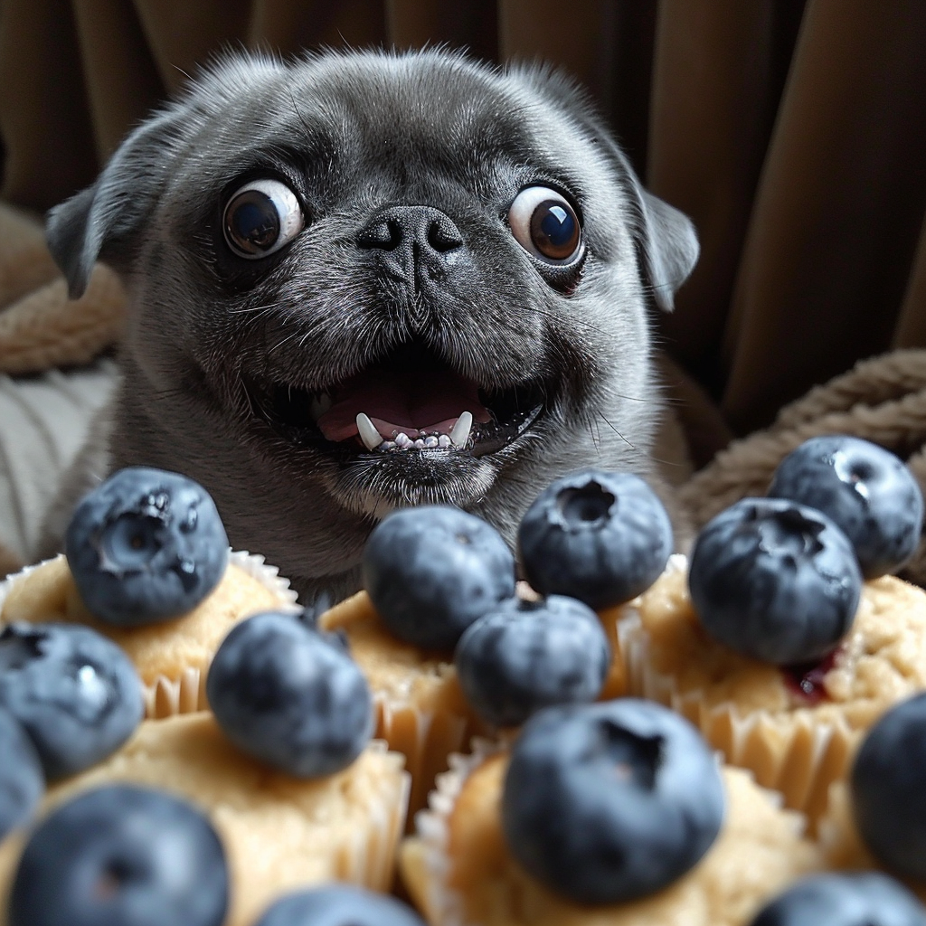 Funny dog resembling a blueberry muffin