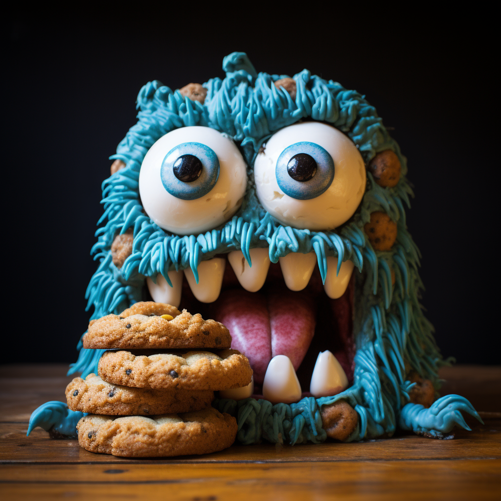 Funny monster cookie image