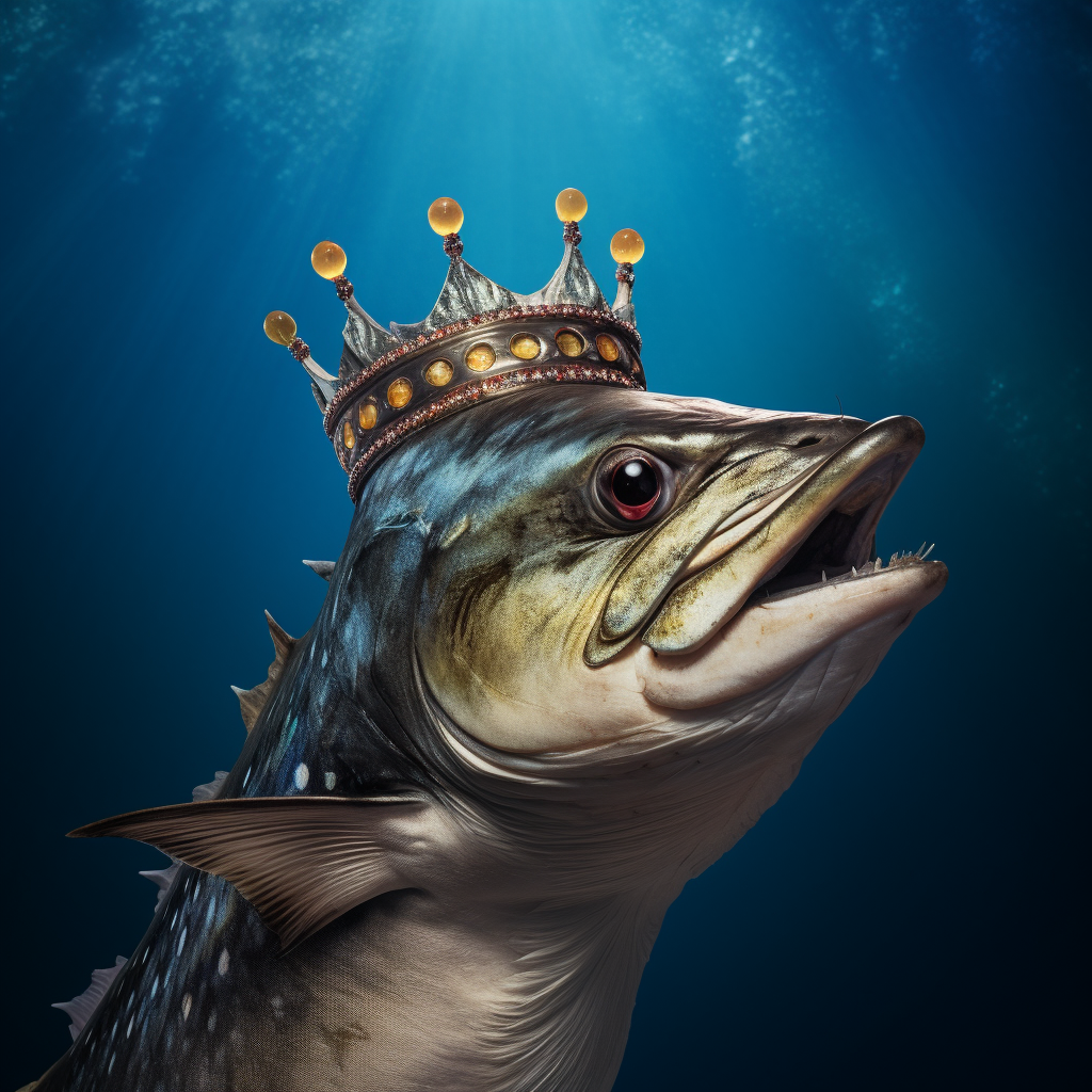 Amusing king mackerel fish illustration